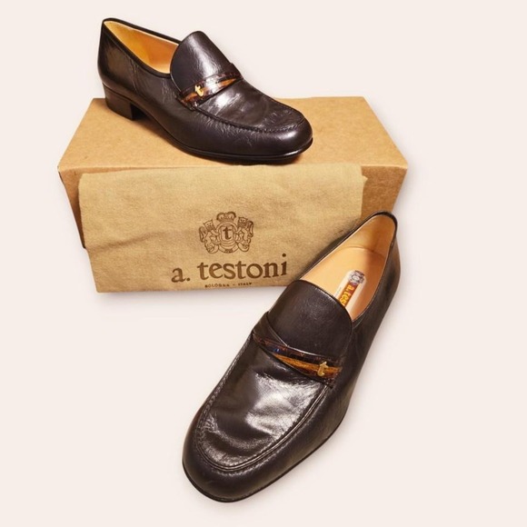 a. testoni Other - A. Testoni - men's brown vintage leather loafers size 9.5